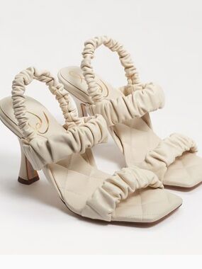 Sam Edelman, Women's Marlena Heeled Sandal, Size 8, Ivory